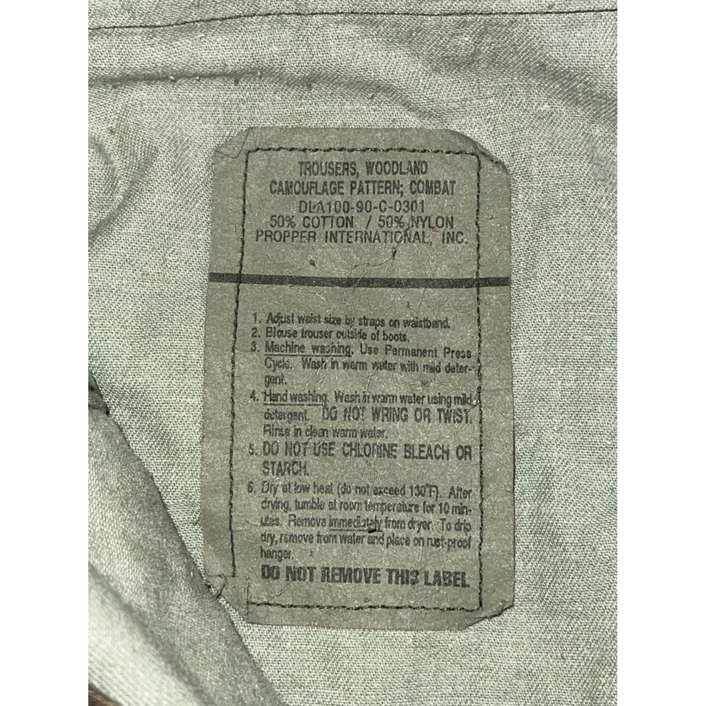 Propper Men SZ 37 Green Woodland Camo Combat Trousers Cargo Pants Military 1990 - Picture 5 of 7
